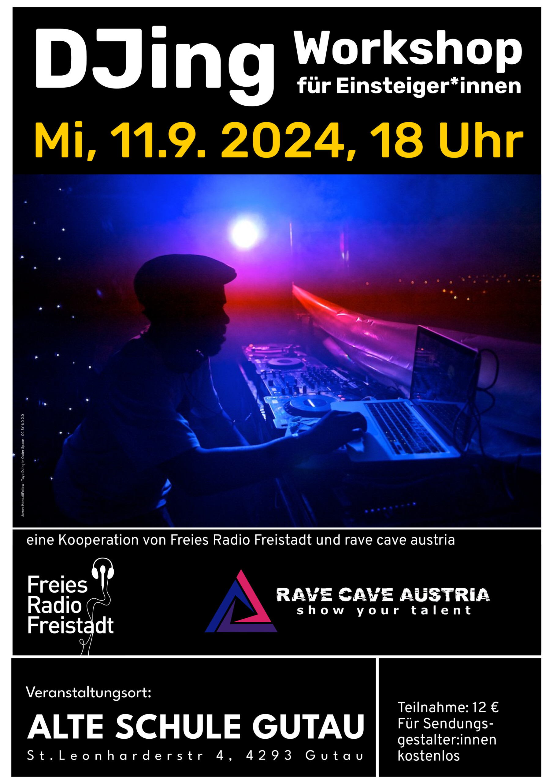 Mi, 11.9.24 | DJing-Workshop von rave cave austria